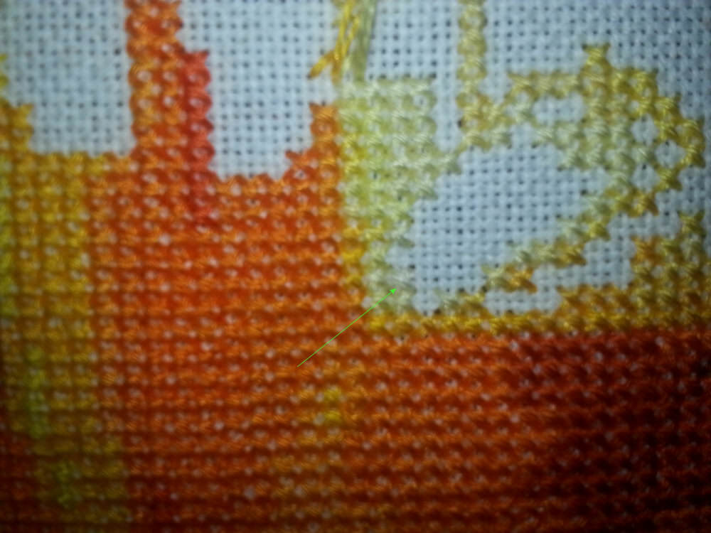 Completed Stitch with the start underneath.