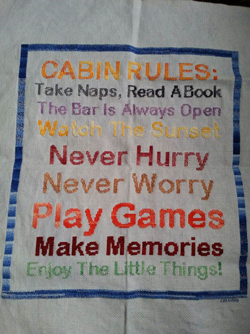 Cabin Rules Stitched