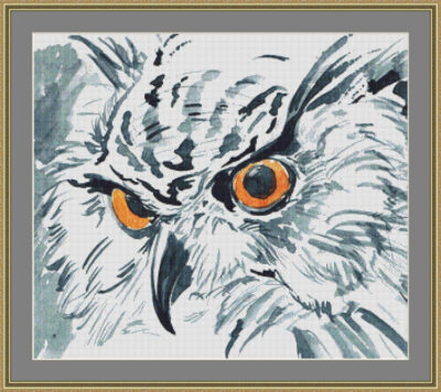 Owl Cross Stitch on White