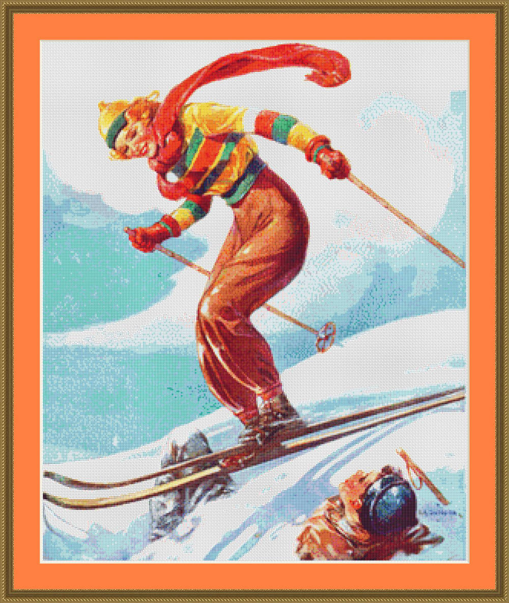 Лыжник спицами. Советские лыжники. Живопись горнолыжный спорт. Горные лыжи живопись. Постеры горные лыжи.