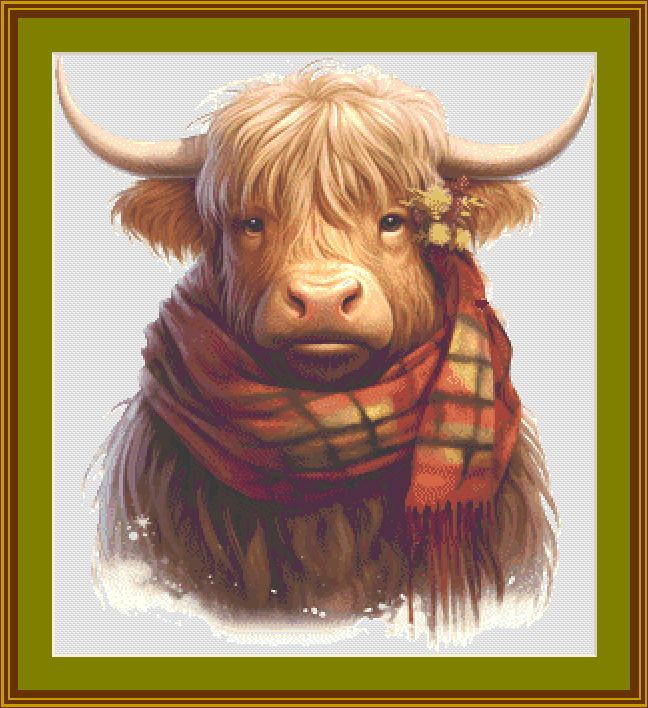 highland cow scarf mockup